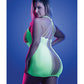 Glow Synthesize UV Reactive Seamless Halter Dress - Neon Green QN