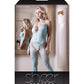 Sheer Fantasy Halter Neck Floral Lace Gartered Bodystocking & Panty Light Blue O/S