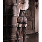 Sheer Fantasy High Society Halter Dress w/Attached Gartered Stockings Black O/S