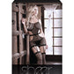 Fantasy Sheer Power Moves Cutout Net Dress w/Attached Garter Stockings Black O/S