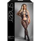 Sheer Worth The Wait Floral Fishnet Bodystocking w/G-String - Grey QN