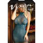 Vixen Teal Me When Halter Net Dress w/Floral Lace Design Teal L/XL