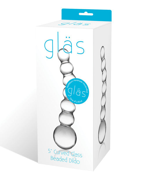 Glas 5" Big Dildo | Curved Borosilicate Glass Dildo | Beaded Hot Cold Realistic Dildo