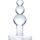 Glas 4" Beaded Glass Butt Plug w/Tapered Base - Clear