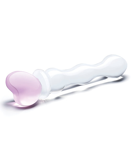 Glas 8" Big Dildo | Sweetheart Glass Dildo | Clear Pink Dildo | Heart Realistic Dildo | Large Dildo