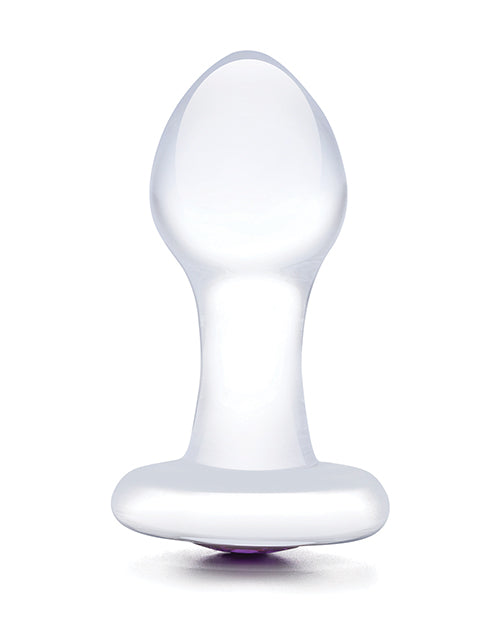 Glas 3.5" Bling Bling Glass Butt Plug - Clear