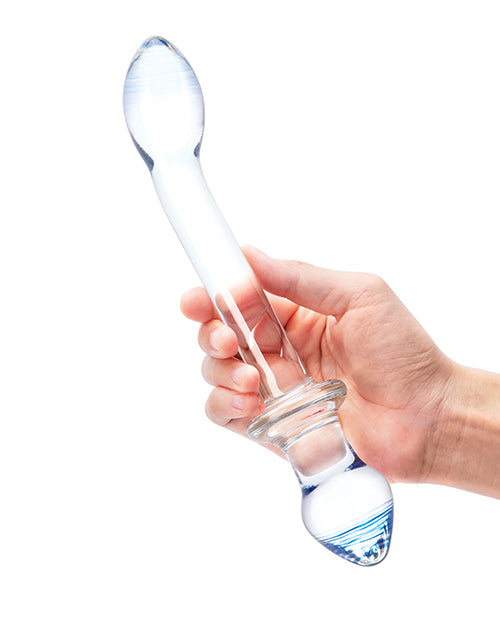 Glas 9.5" Big Dildo | Double Dildo Play | Dual Ended Glass Dildo | Clear Anal Dildo