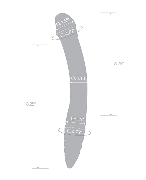 Glas 11" Big Dildo | Double Sided Dildo | G-Spot P-Spot Glass Dildo | Hot Cold Realistic Dildo