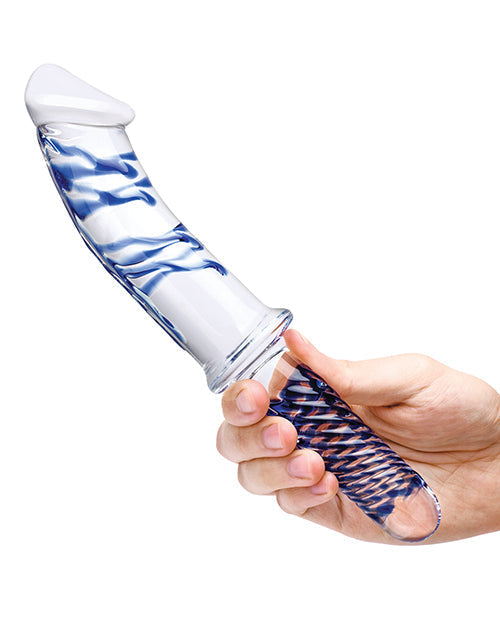 Glas 11" Big Dildo | Blue Realistic Dildo | Double Sided Dildo | Glass Dildo with Handle