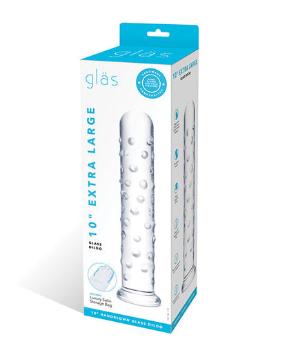 Glas 10" Big Dildo | Extra Large Glass Dildo | Clear Realistic Dildo | Tapered Tip Giant Dildo