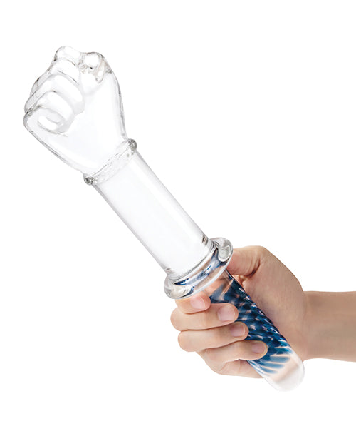 Glas 11" Big Dildo | Fist Double Dildo with Handle Grip | Glass Dildo | Body-Safe Realistic Dildo