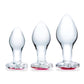 Glas 3 pc Heart Jewel Glass Anal Training Kit