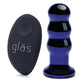 Glas 3.5" Rechargeable Vibrating Beaded Butt Plug - Blue