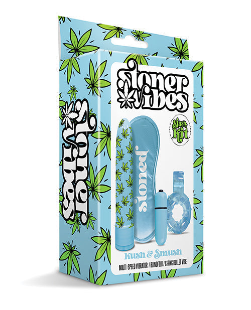 Stoner Vibes Bullet Vibrator | Kush & Smush Stash Kit | Blue Cock Ring and Small Vibrator | Best Vibrator for Sale