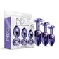 Nixie Metal Butt Plug Trainer Set w/Inlaid Jewel - Purple Metallic