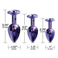 Nixie Metal Butt Plug Trainer Set w/Inlaid Jewel - Purple Metallic