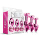 Nixie Metal Butt Plug Trainer Set w/Inlaid Jewel - Pink Metallic