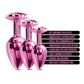 Nixie Metal Butt Plug Trainer Set w/Inlaid Jewel - Pink Metallic