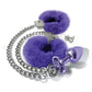 Nixie Metal Butt Plug w/Inlaid Jewel & Fur Cuff Set - Purple Metallic