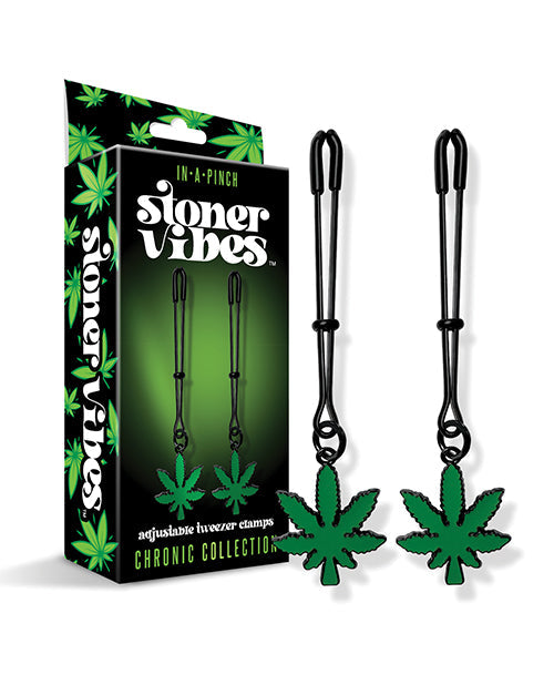 Stoner Vibes Glow In the Dark Adjustable Tweezer Nipple Clamps