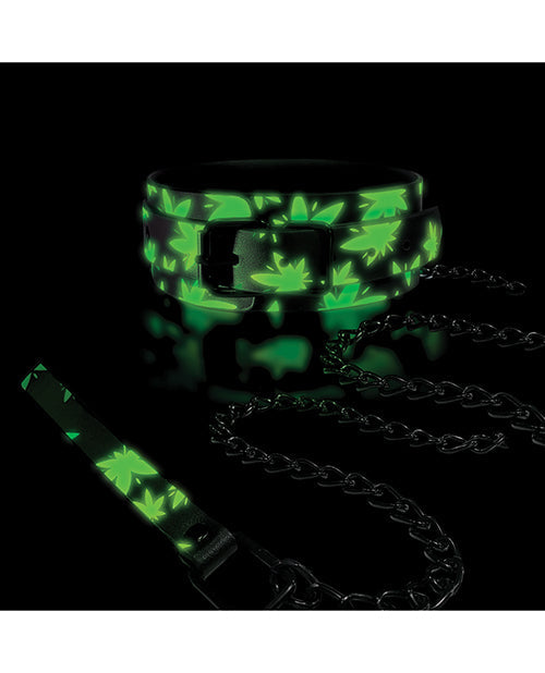 Stoner Vibes Glow in the Dark Collar & Leash