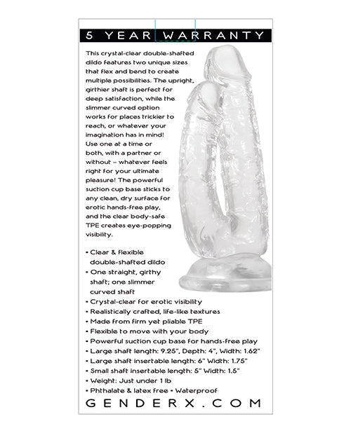 Gender X Dualistic Realistic Dildo | Double Shaft Clear Big Dildo | Girthy Suction Cup Dildo