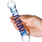 Glas 6.5" Big Dildo | Spiral Realistic Dildo | Blue Spiral Glass Dildo | Body-Safe Hot Cold Dildo