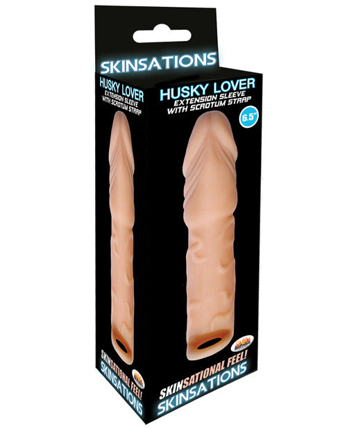 Skinsations Husky Lover 6.5" Extension Sleeve w/Scrotum Strap