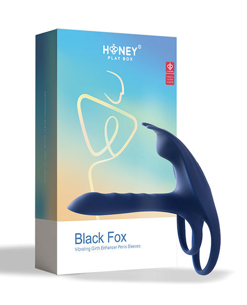 Blue Fox Vibrating Girth Enhancer Penis Sleeve - Blue