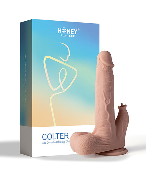 Colter App Controlled Vibrator | Ivory Realistic Dildo | 8.5" Big Dildo | Thrusting Vibrator with Clit Licker