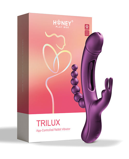 Trilux 4X G Spot Vibrator | Kinky Finger Rabbit Vibrator with Anal Beads | Purple Clit Vibrator | Best Vibrator for Women