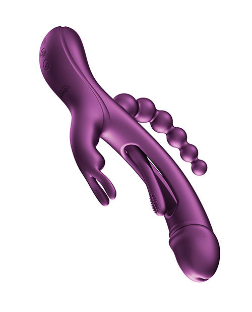 Trilux 4X G Spot Vibrator | Kinky Finger Rabbit Vibrator with Anal Beads | Purple Clit Vibrator | Best Vibrator for Women