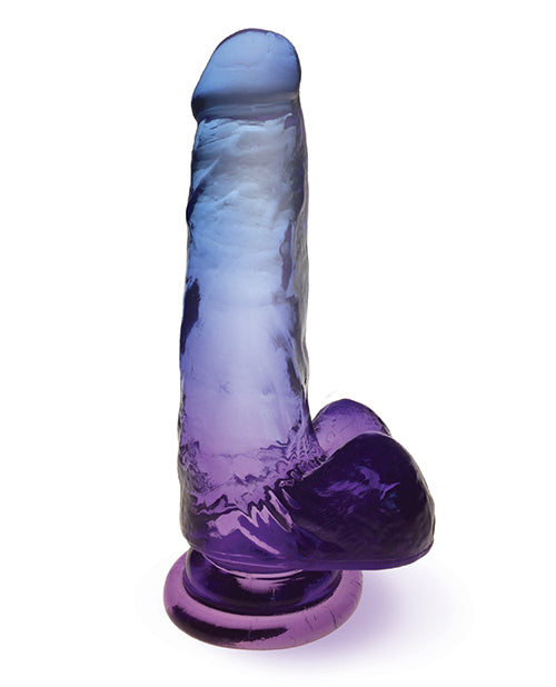 Shades Jelly Realistic Dildo | TPR Gradient 7-Inch Dildo | Medium Blue-Violet Suction Cup Dildo