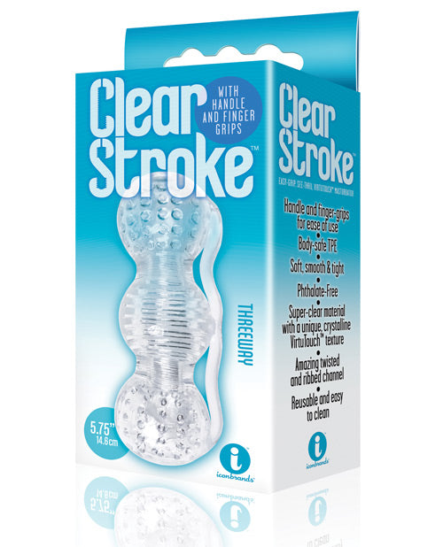 9's Clear Stroke Threeway Masturbator