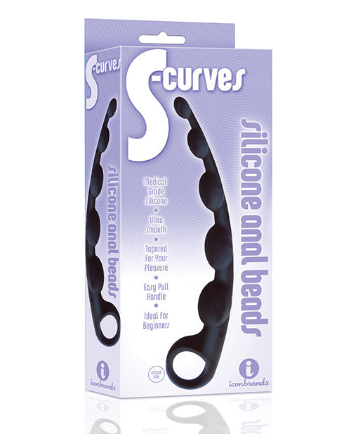 9's S-Curved Silicone Anal Beads