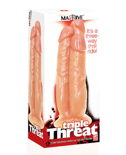 Triple Threat 3 Cock Realistic Dildo | Big Dildo | Body Safe Giant Dildo | Suction Cup Dildo