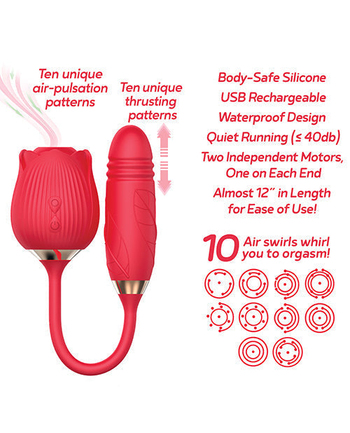 Wild Rose & Thruster Vibrator - Red