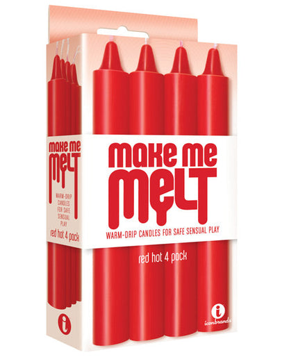 9's Make Me Melt Sensual Warm Drip Candles - Red Hot Pack of 4