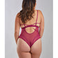 Quinn Cross Dyed Galloon Lace & Mesh Teddy Wine 1X