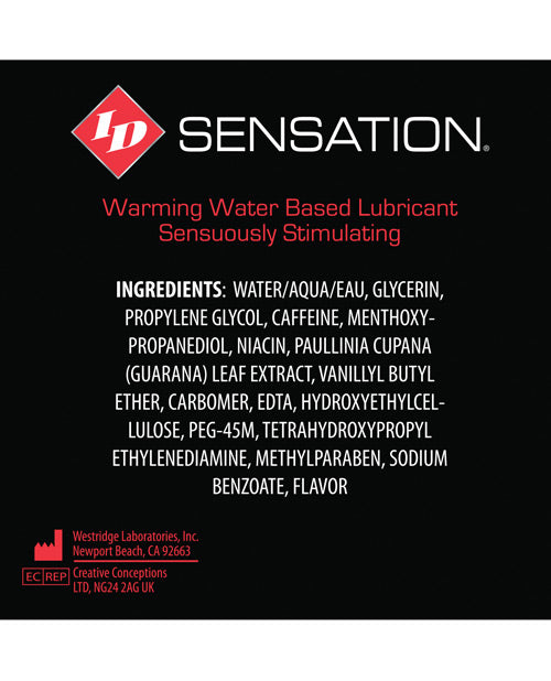 ID Sensation Water-based Warming Lubricant - 1 oz Pocket Bottle