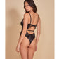 Thread Bare Satin & Embroidered Mesh Teddy Black LG