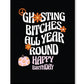 Halloween Ghosting Birthday Greeting Card w/Sticker