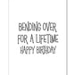 Halloween Bending Over Birthday Greeting Card w/Sticker