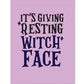 Halloween Witch Face Greeting Card w/Sticker