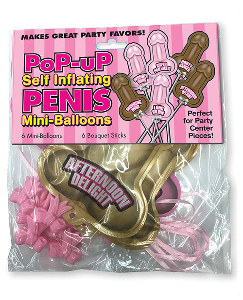 Pop Up Self Inflating Penis Mini Balloons - Pack of 6