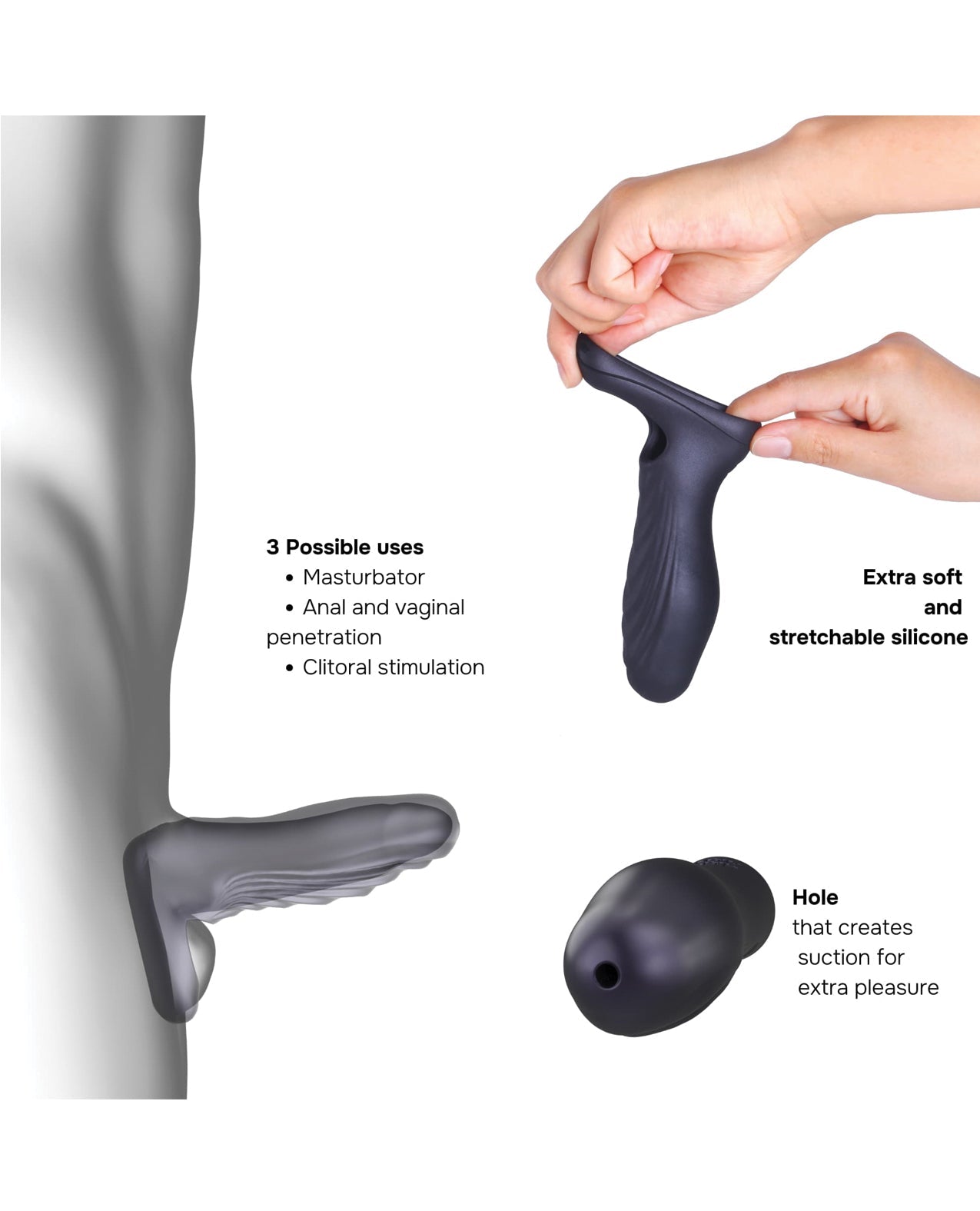 Manwan RYZER Penis Sleeve - Black Plum