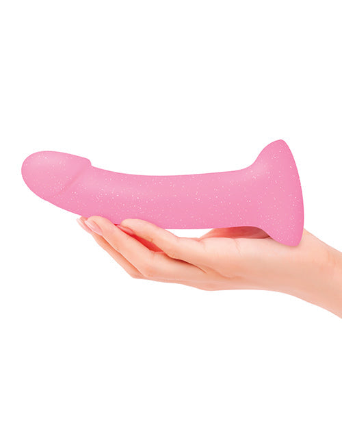 Love to Love Anal Dildo | Curved Suction Cup Dildo | Dildolls Glitzy Glitter Pink Dildo