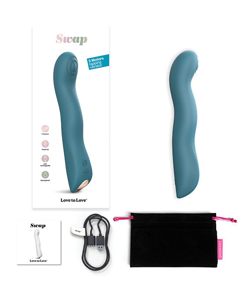 Love to Love Swap Tapping Vibrator - Teal Me