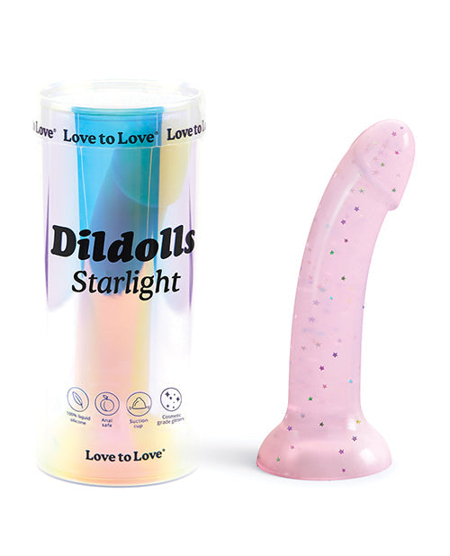 Love to Love Anal Dildo | Curved Suction Cup Dildo | Dildolls Starlight Pink Dildo