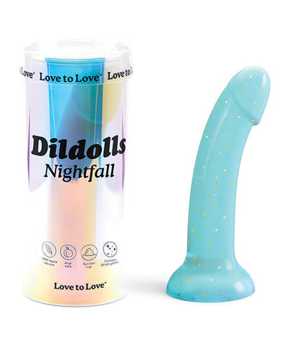 Love to Love Suction Cup Dildo | Curved Anal Dildo | Dildolls Nightfall Blue Realistic Dildo